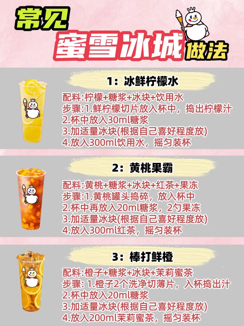 （蜜雪饮品单）